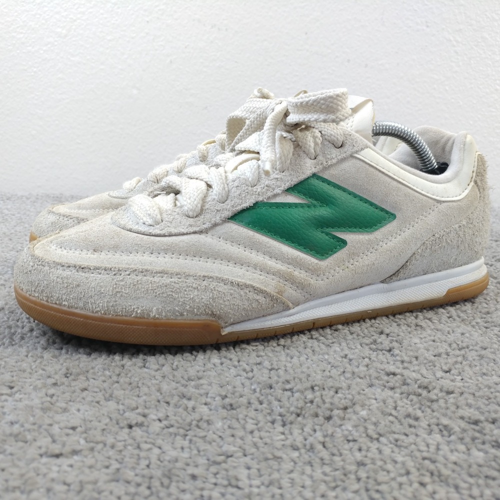 New Balance RC42 Mens 6.5 Suede Off White Green Low Top Trainers URC42HG